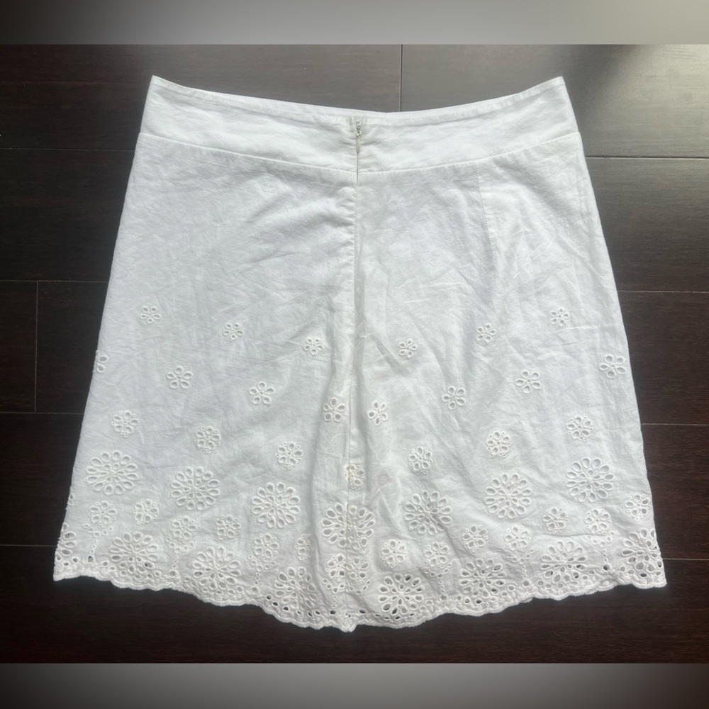 Love, Fire White Eyelet Embroidered A-Line Cotton Skirt Juniors Large - Picture 8 of 13
